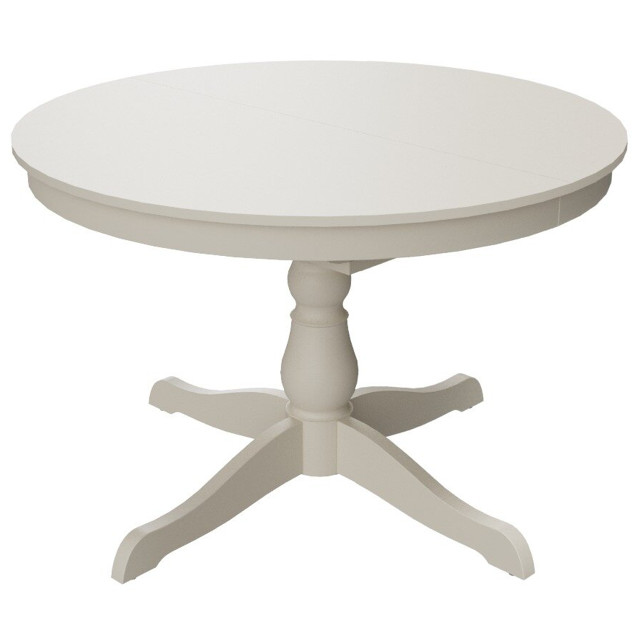 стол раздвижной круглый Адажио 1100х1100(1550)х755 белый матовый